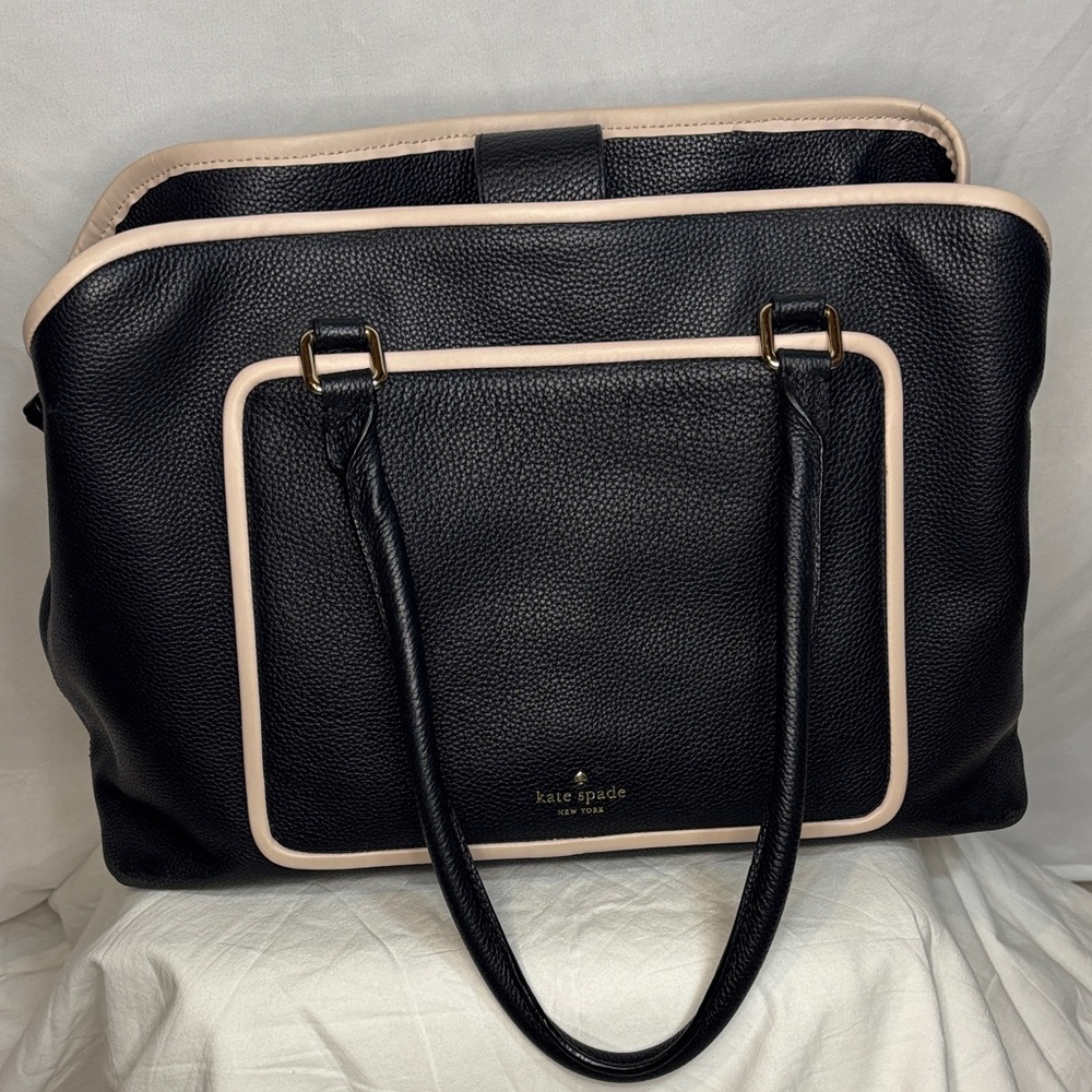 Kate Spade Black leather purse with Cream trim